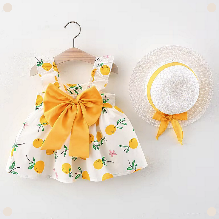 2-Piece Sleeveless Summer Dress with Hat