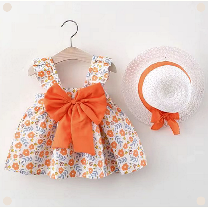 2-Piece Sleeveless Summer Dress with Hat