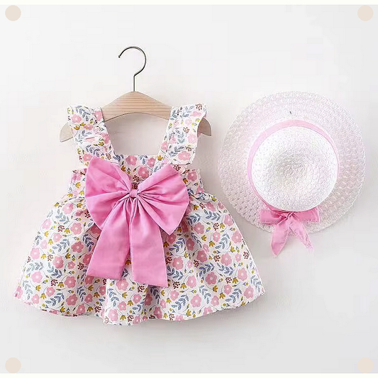 2-Piece Sleeveless Summer Dress with Hat