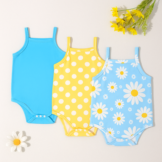 3 Pack Colourful Baby Vest