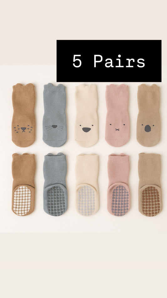 Baby Anti-Slip Socks - 5 pairs